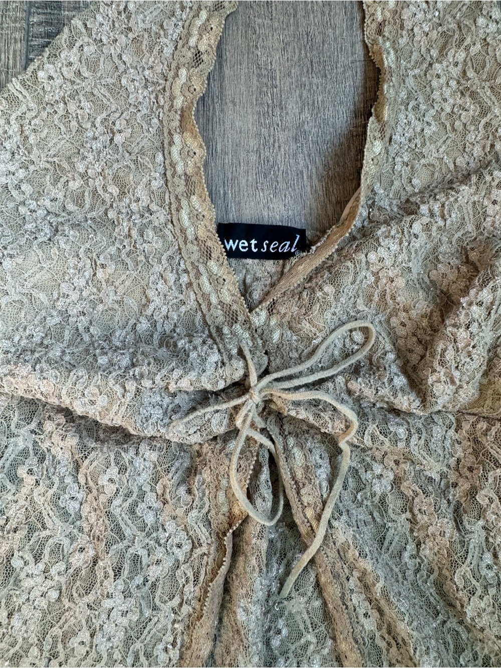 Wet Seal Y2K Vintage Lace Halter Top